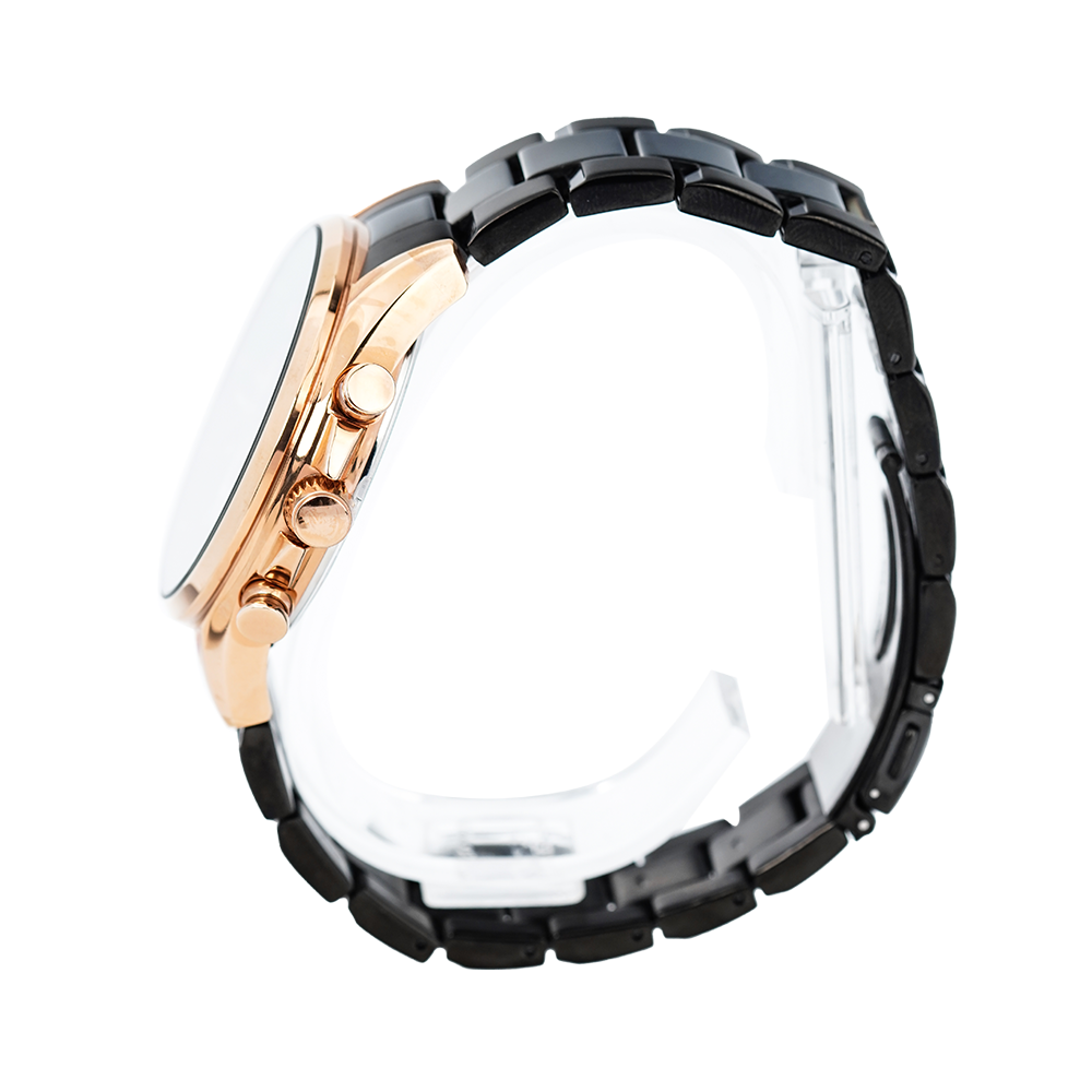 Jam Tangan ALBA Active Chronograph AM3576X1 Men Black Dial Black Stainless Steel Strap