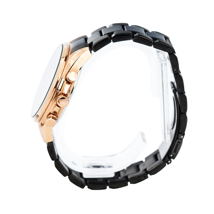 Jam Tangan ALBA Active Chronograph AM3576X1 Men Black Dial Black Stainless Steel Strap
