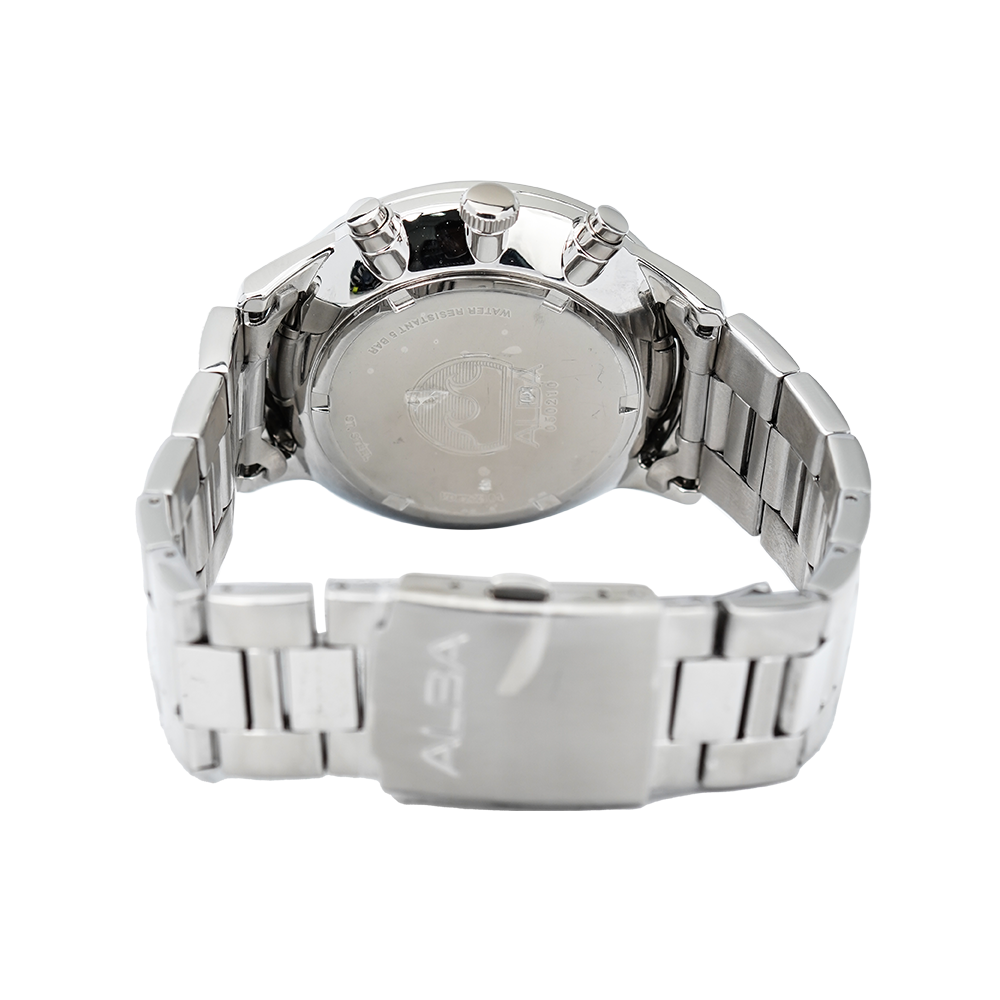 Jam Tangan ALBA Prestige AM3765X1 Men Black Dial Stainless Steel Strap
