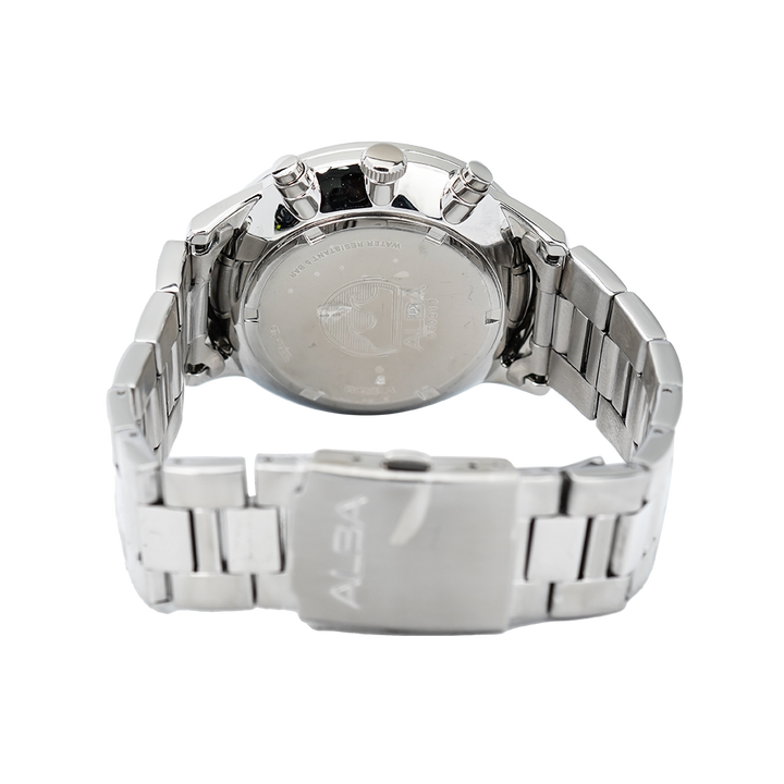 Jam Tangan ALBA Prestige AM3765X1 Men Black Dial Stainless Steel Strap