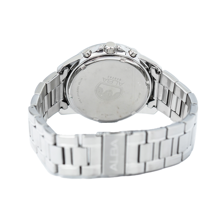 Jam Tangan ALBA Prestige AM3777X1 Men Silver Pattern Dial Stainless Steel Strap