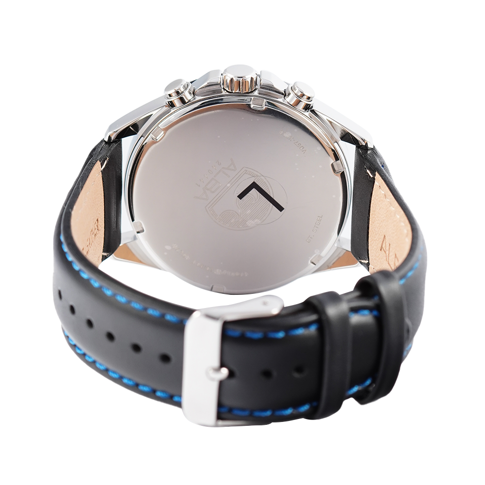 Jam Tangan ALBA AM3879X1 Men Black Dial Black Leather Strap