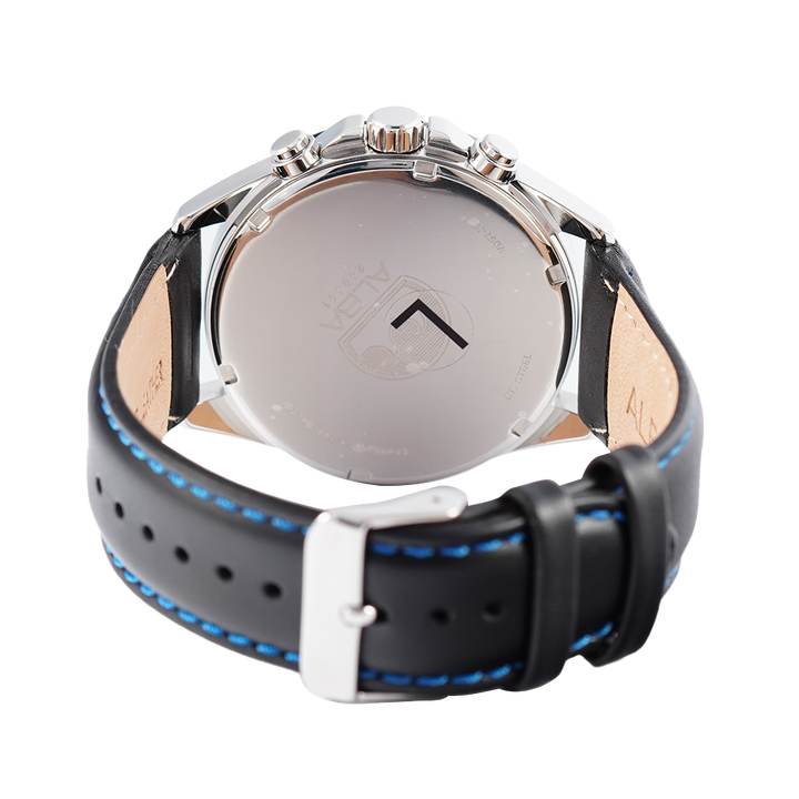 Jam Tangan ALBA AM3879X1 Men Black Dial Black Leather Strap