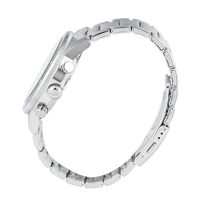 Jam Tangan ALBA Active AM3959X1 Men Chronograph White Patterned Dial Stainless Steel Strap