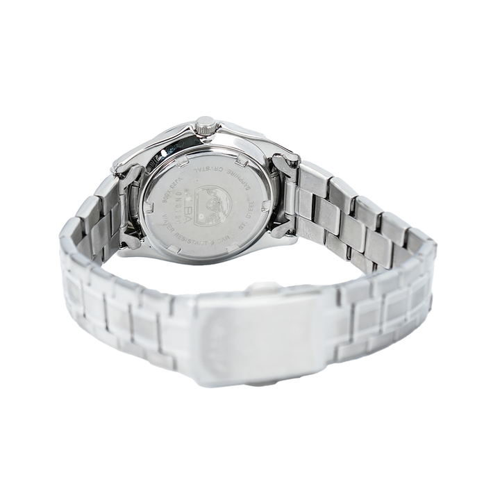 Jam Tangan ALBA Prestige AN8027X1 Women Silver Pattern Dial Stainless Steel Strap