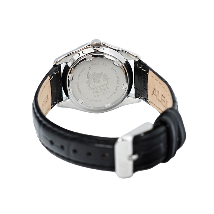 Jam Tangan ALBA AN8029X1 Women Black Dial Black Leather Strap