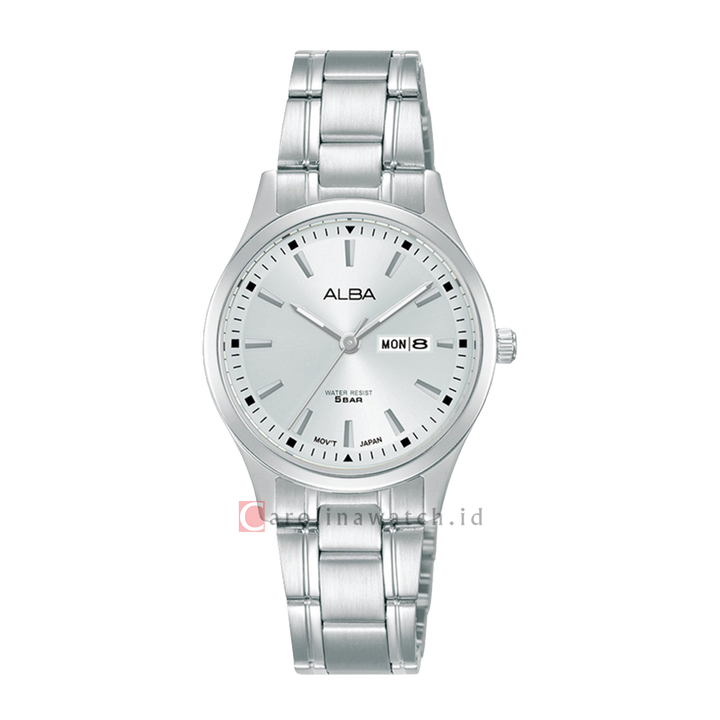 Jam Tangan ALBA AN8053X1 Women Silver Dial Silver Stainless Steel Strap