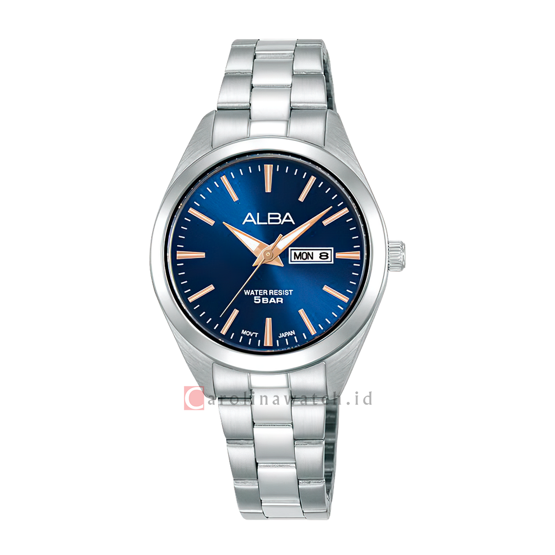 Jam Tangan ALBA AN8117X1 Women Blue Dial Stainless Steel Strap