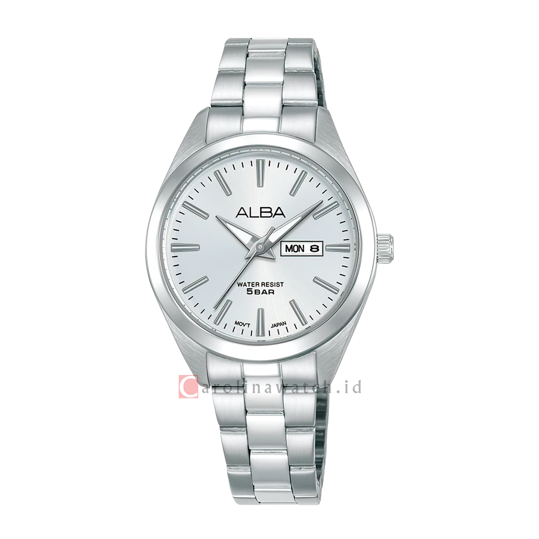 Jam Tangan ALBA AN8121X1 Women Silver Dial Stainless Steel Strap