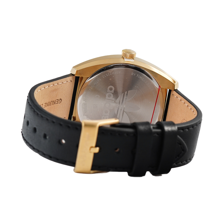 Jam Tangan Adidas AOFH22512 Men Gold Dial Black Leather Strap