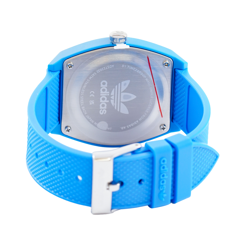 Jam Tangan ADIDAS Street AOST22033 Unisex Blue Dial Blue Rubber Strap