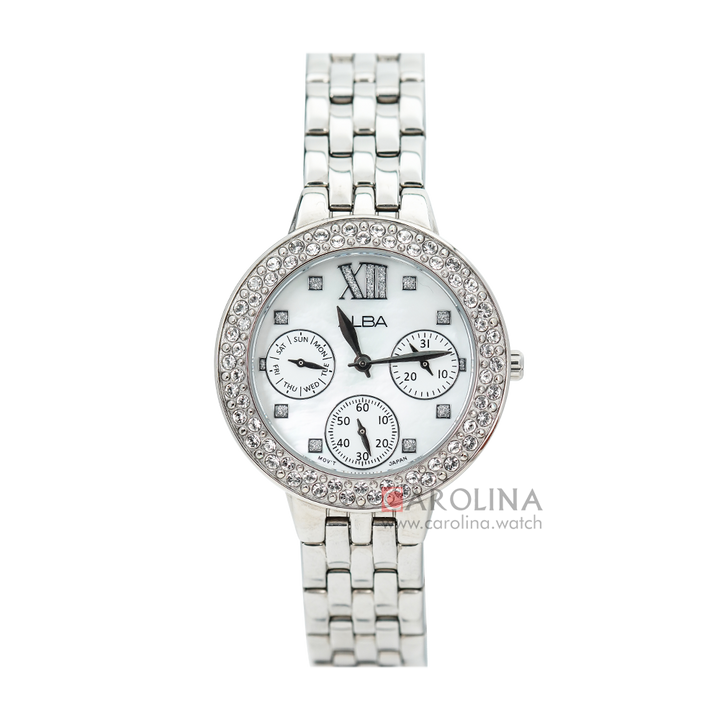 Jam Tangan ALBA Fashion AP6463X1 Women Mother of Pearl Dial Stainless Steel Strap