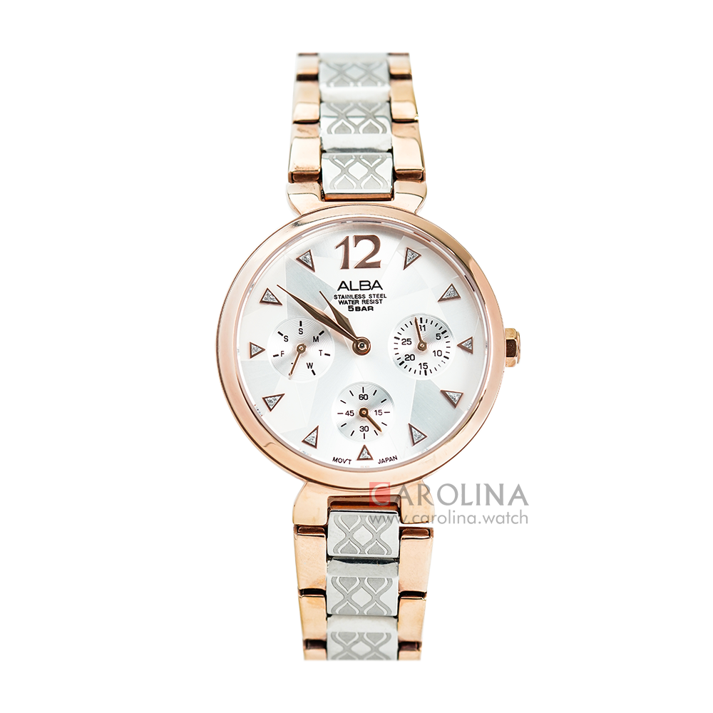 Jam Tangan ALBA Fashion AP6532X1 Women Silver Dial Dual Tone Stainless Steel Strap