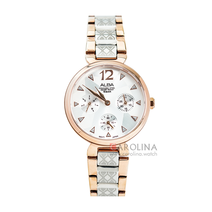 Jam Tangan ALBA Fashion AP6532X1 Women Silver Dial Dual Tone Stainless Steel Strap