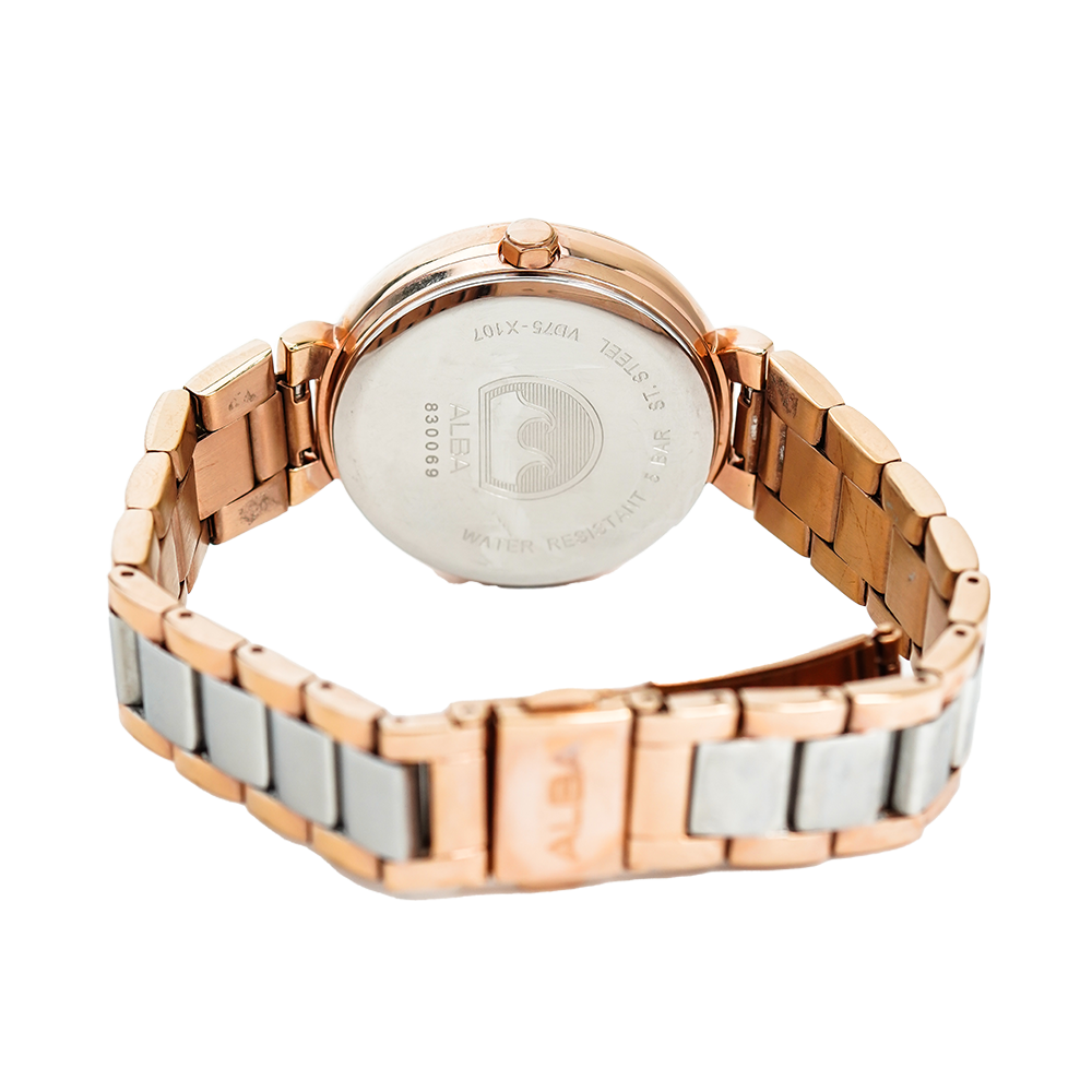 Jam Tangan ALBA Fashion AP6532X1 Women Silver Dial Dual Tone Stainless Steel Strap