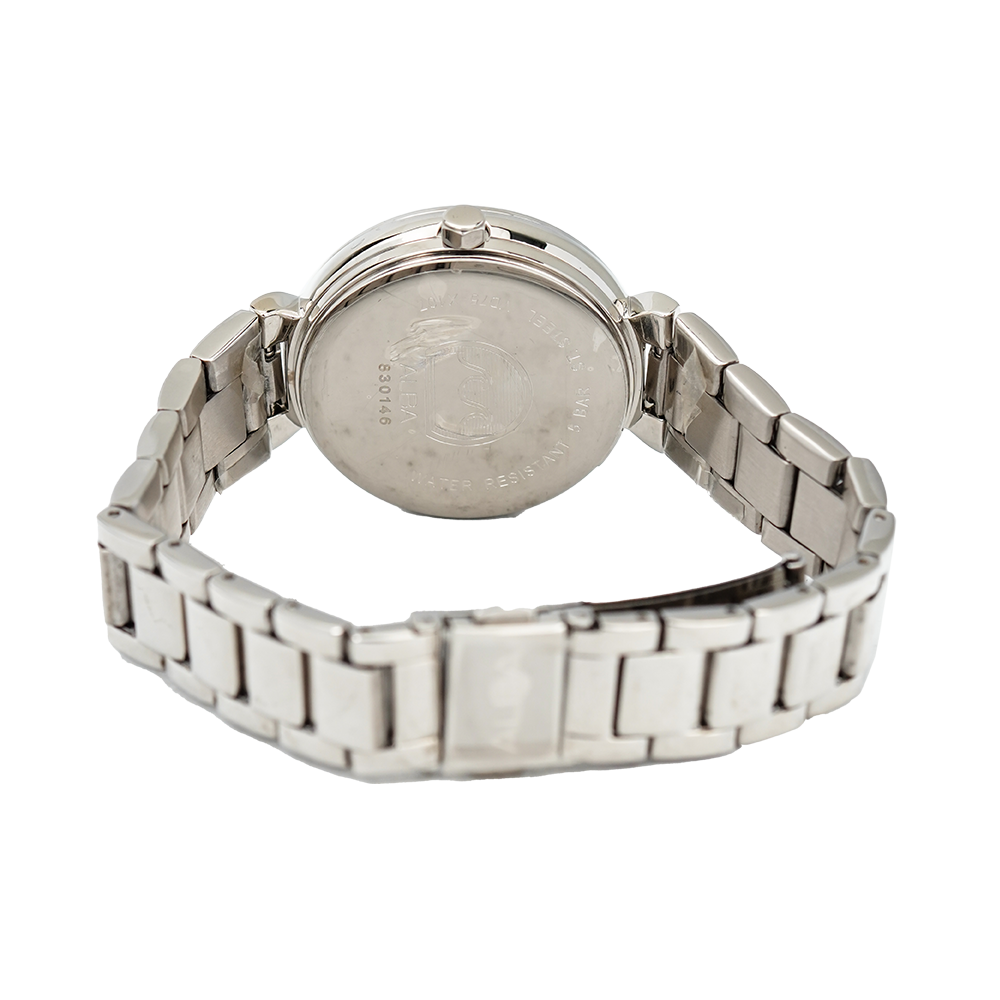 Jam Tangan ALBA Fashion AP6537X1 Women Silver Pattern Dial Stainless Steel Strap