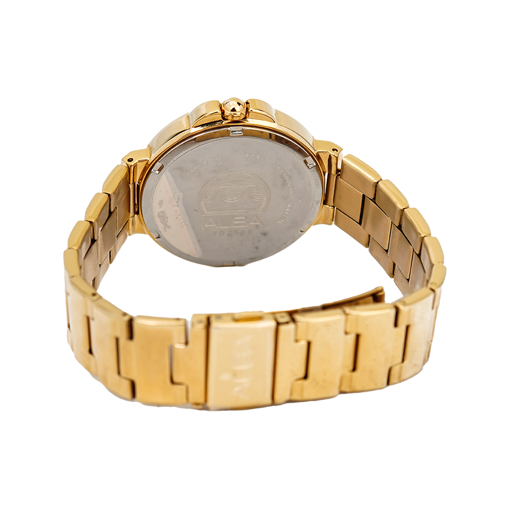 Jam Tangan ALBA AP6570X1 Women Silver Dial Gold Stainless Steel Strap