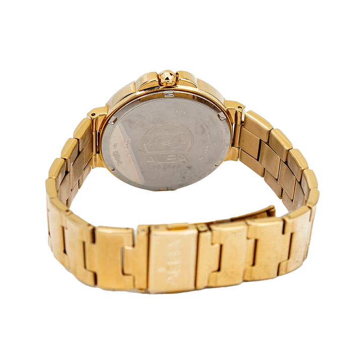 Jam Tangan ALBA AP6570X1 Women Silver Dial Gold Stainless Steel Strap
