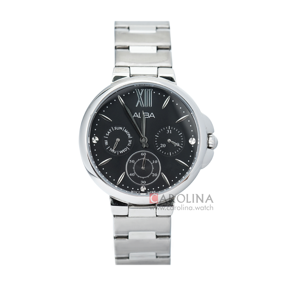 Jam Tangan ALBA AP6575X1 Women Black Dial Stainless Steel Strap