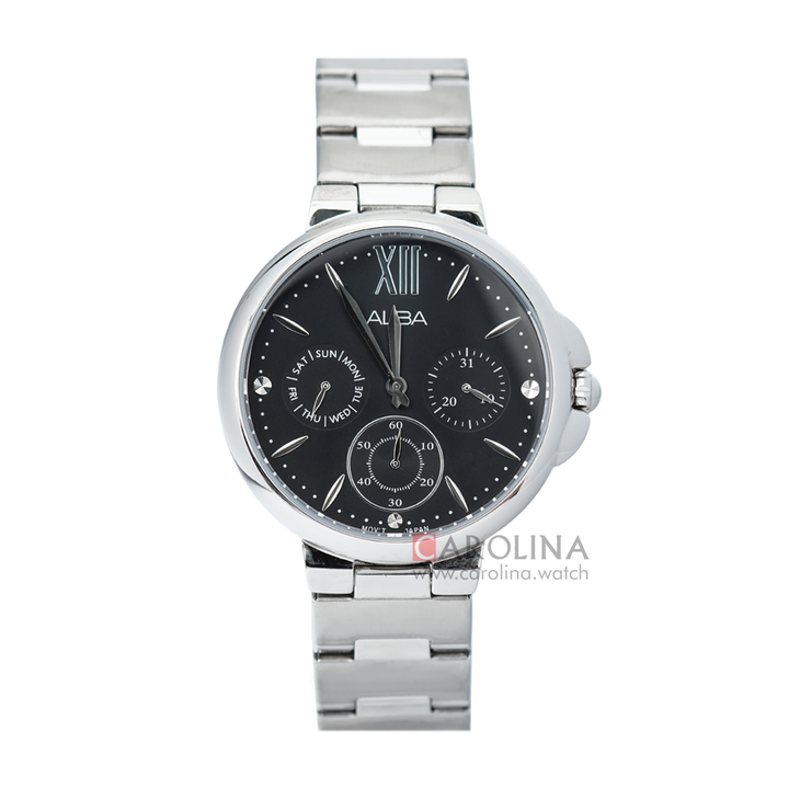 Jam Tangan ALBA AP6575X1 Women Black Dial Stainless Steel Strap