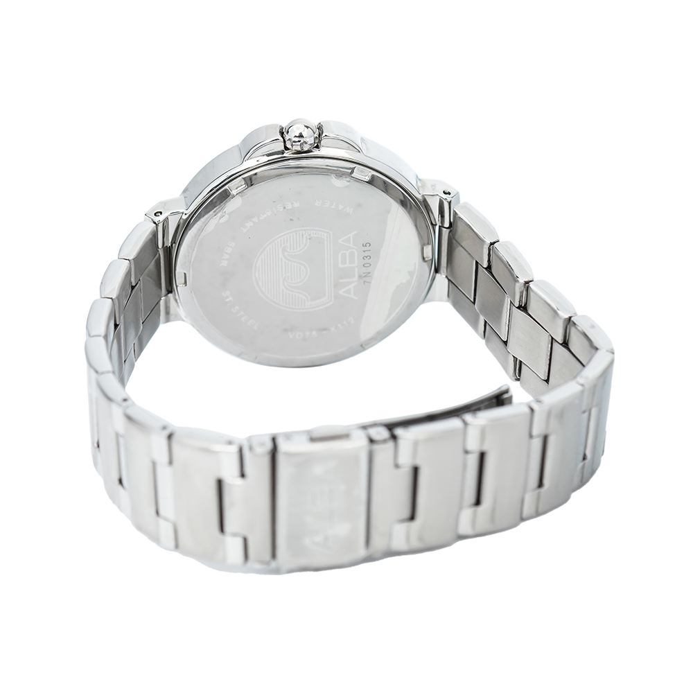 Jam Tangan ALBA AP6575X1 Women Black Dial Stainless Steel Strap