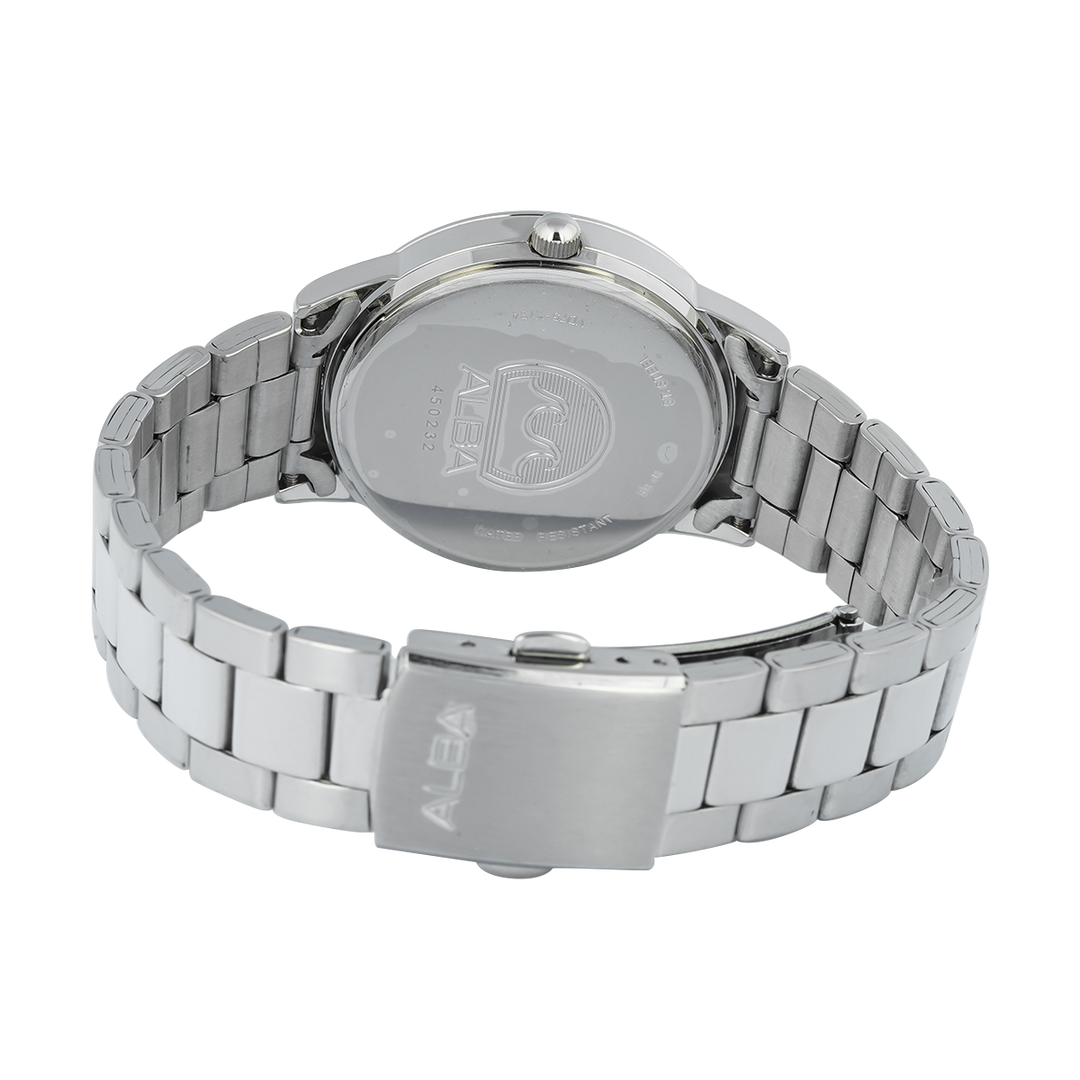 Jam Tangan ALBA AP6727X1 Chronograph Women Blue Dial Stainless Steel Strap
