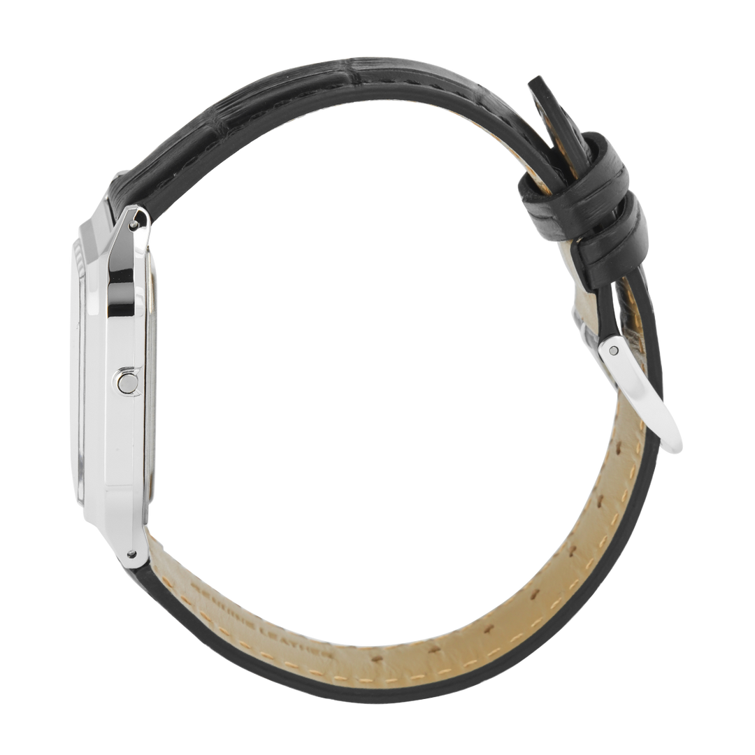 Jam Tangan Casio General AQ-230EL-1A Unisex Black Digital Analog Dial Black Leather Band