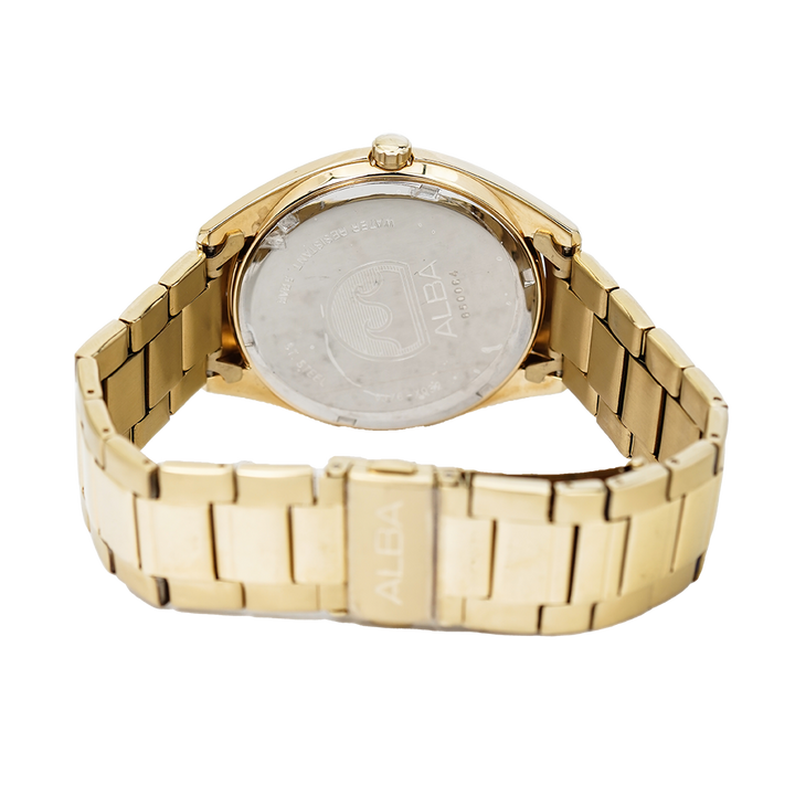 Jam Tangan Alba AQ5134X1 Women Gold Dial Gold Stainless Steel Strap