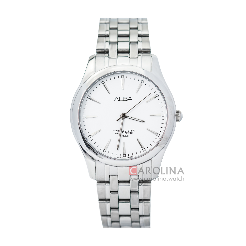 Jam Tangan Alba Prestige ARSY17X1 Men White Dial Stainless Steel Strap