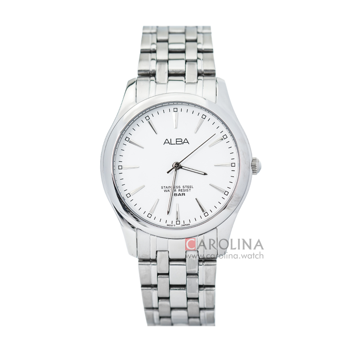 Jam Tangan Alba Prestige ARSY17X1 Men White Dial Stainless Steel Strap
