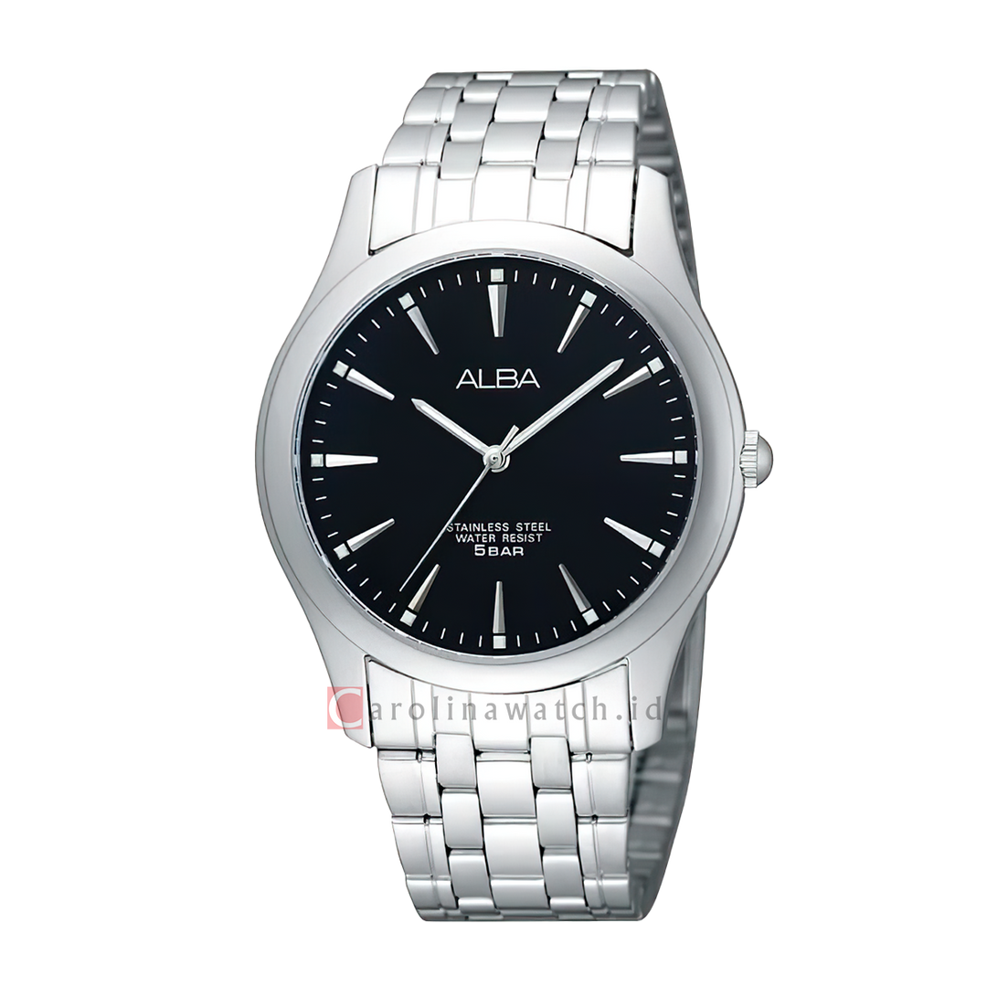 Jam Tangan ALBA Prestige ARSY19X1 Men Black Dial Stainless Steel Strap