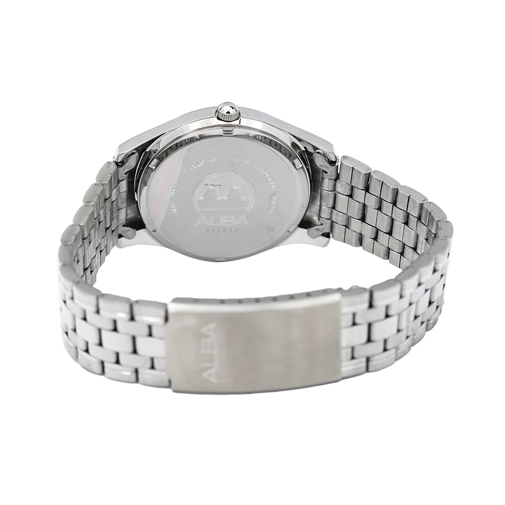 Jam Tangan Alba ARSY23X1 Men Black Dial Stainless Steel Strap