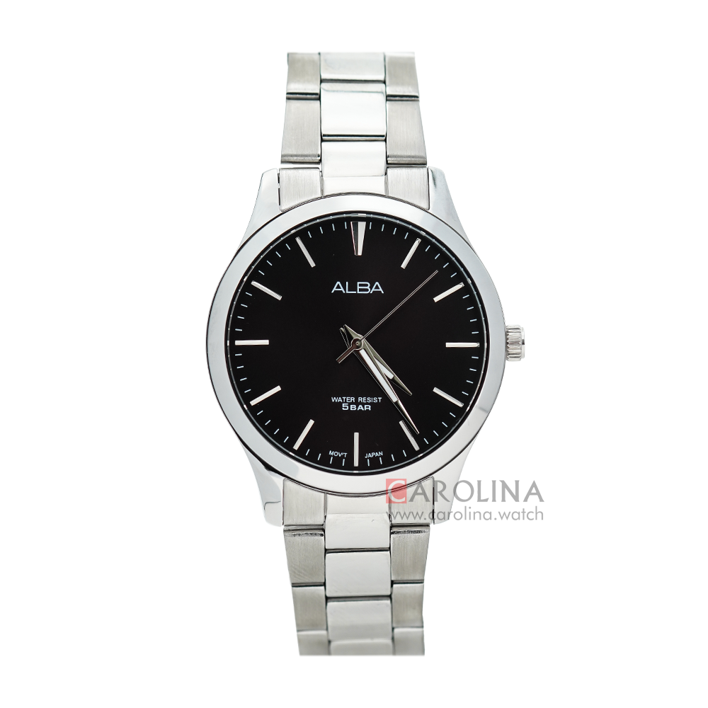 Jam Tangan Alba Prestige ARSY99X1 Men Black Dial Stainless Steel Strap