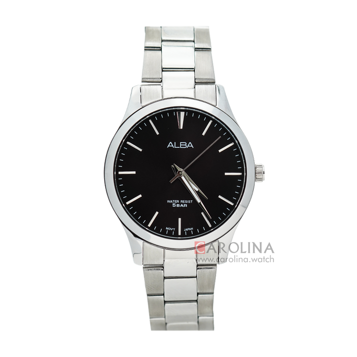 Jam Tangan Alba Prestige ARSY99X1 Men Black Dial Stainless Steel Strap