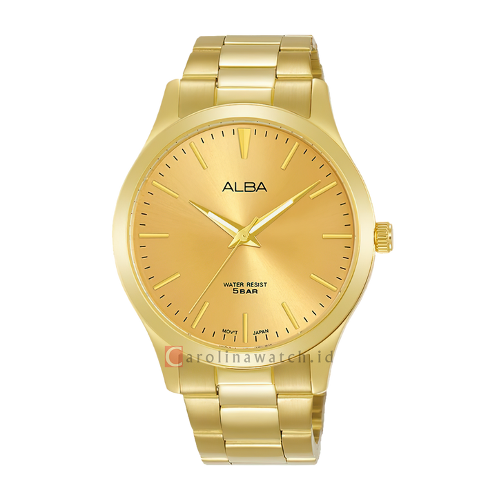 Jam Tangan ALBA Prestige ARSZ02X1 Men Gold Dial Gold Stainless Steel Strap