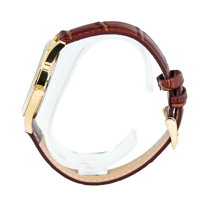 Jam Tangan Alba Prestige ARSZ06X1 Men Gold Dial Brown Leather Strap