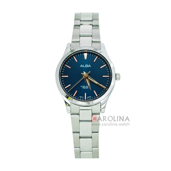 Jam Tangan Alba Prestige ARSZ17X1 Women Blue Dial Stainless Steel Strap