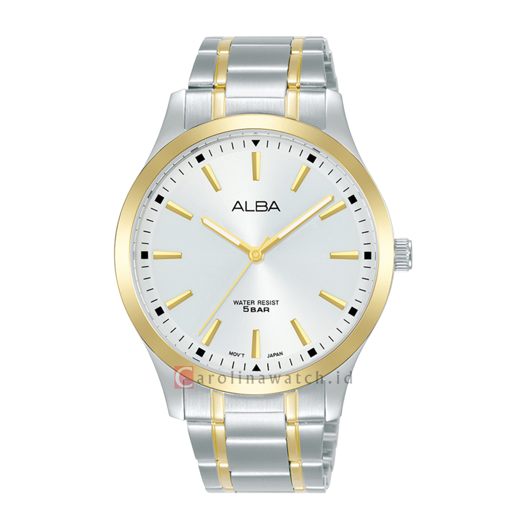 Jam Tangan ALBA ARX010X1 Men White Dial Dual Tone Stainless Steel Strap