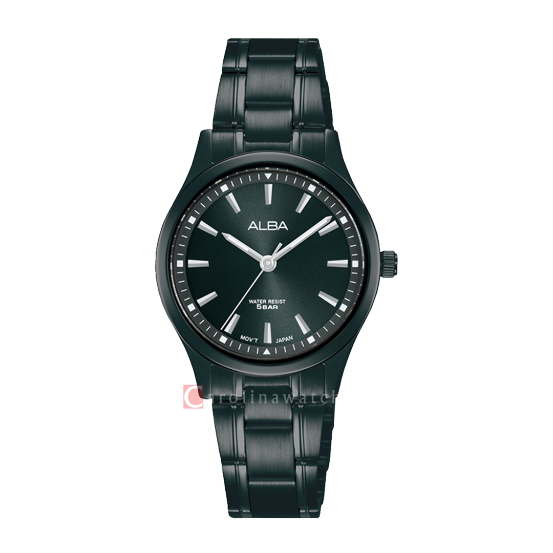 Jam Tangan ALBA ARX023X1 Women Black Dial Black Stainless Steel Strap