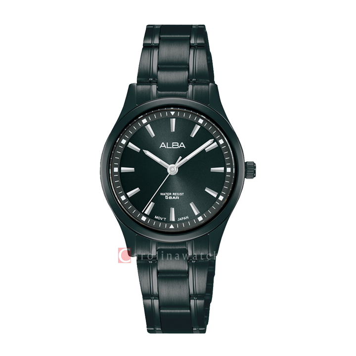 Jam Tangan ALBA ARX023X1 Women Black Dial Black Stainless Steel Strap