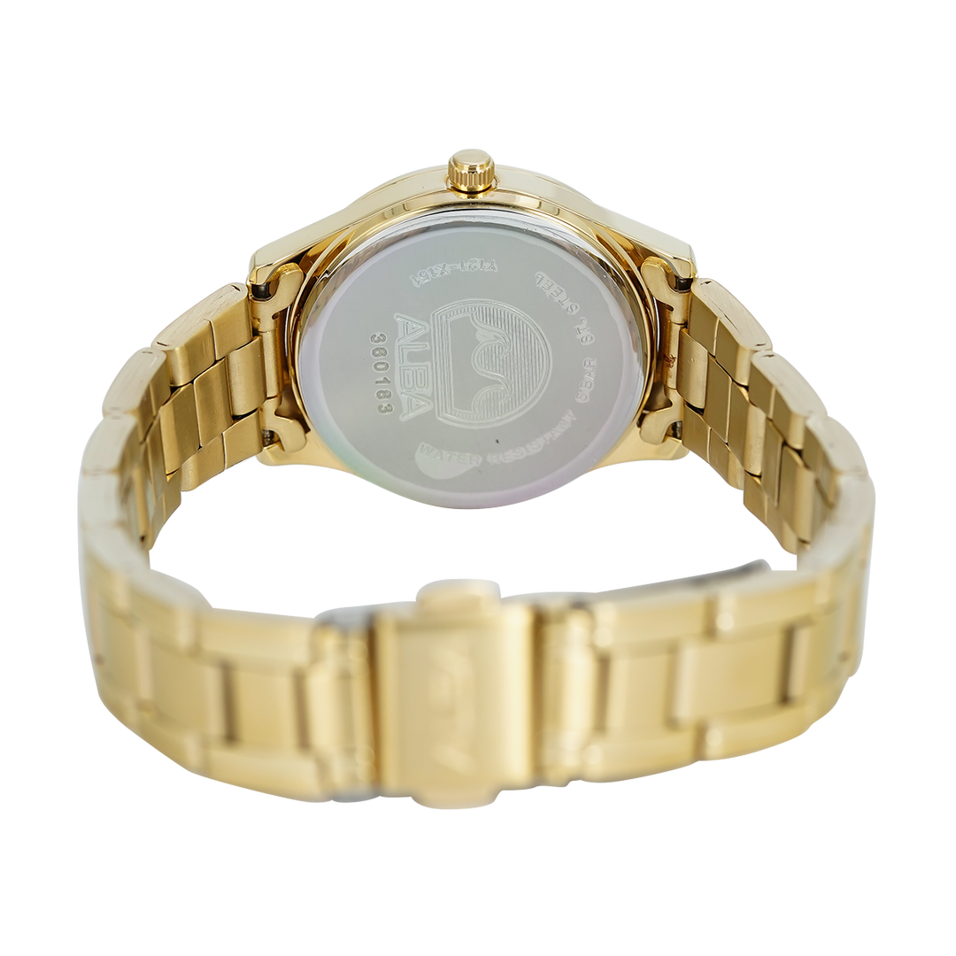 Jam Tangan ALBA Prestige ARX026X1 Women Gold Dial Gold Stainless Steel Strap