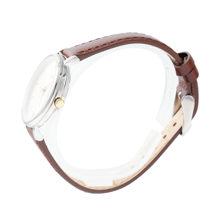 Jam Tangan Alba ARX101X1 Women Silver Dial Brown Leather Strap