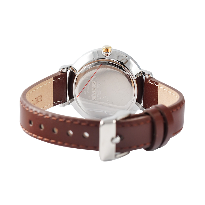 Jam Tangan Alba ARX101X1 Women Silver Dial Brown Leather Strap