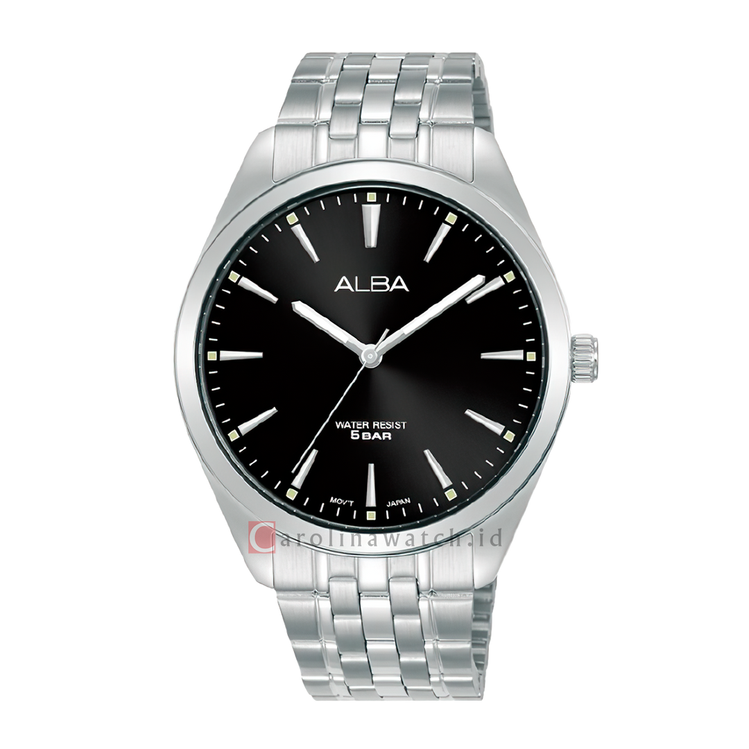 Jam Tangan ALBA ARX109X1 Men Black Dial Stainless Steel Strap