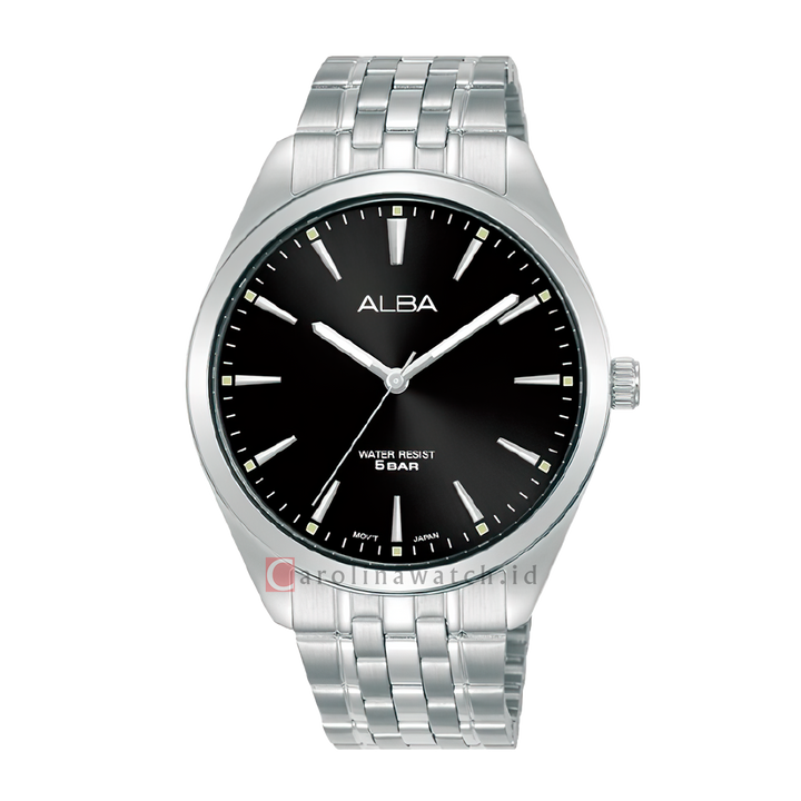 Jam Tangan ALBA ARX109X1 Men Black Dial Stainless Steel Strap