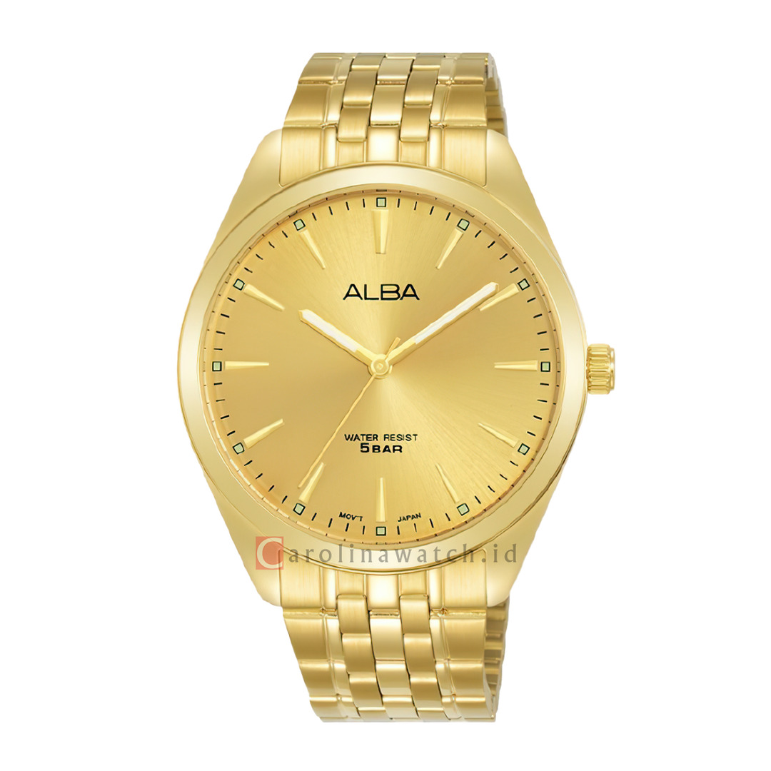 Jam Tangan ALBA ARX116X1 Pria Gold Dial Gold Stainless Steel Strap