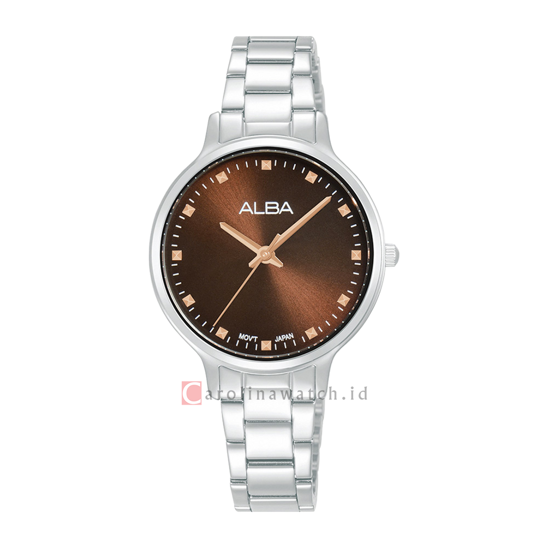 Jam Tangan ALBA Fashion ARX147X1 Women Brown Dial Stainless Steel Strap