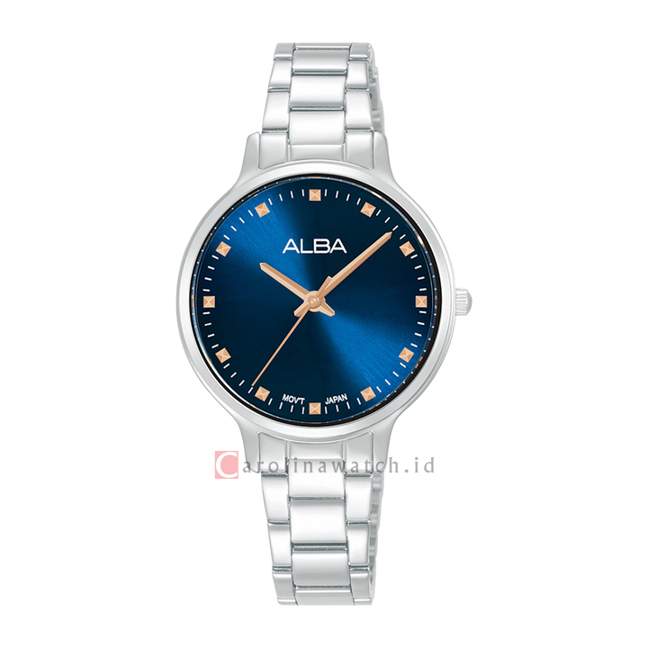 Jam Tangan ALBA Fashion ARX149X1 Women Blue Dial Stainless Steel Strap