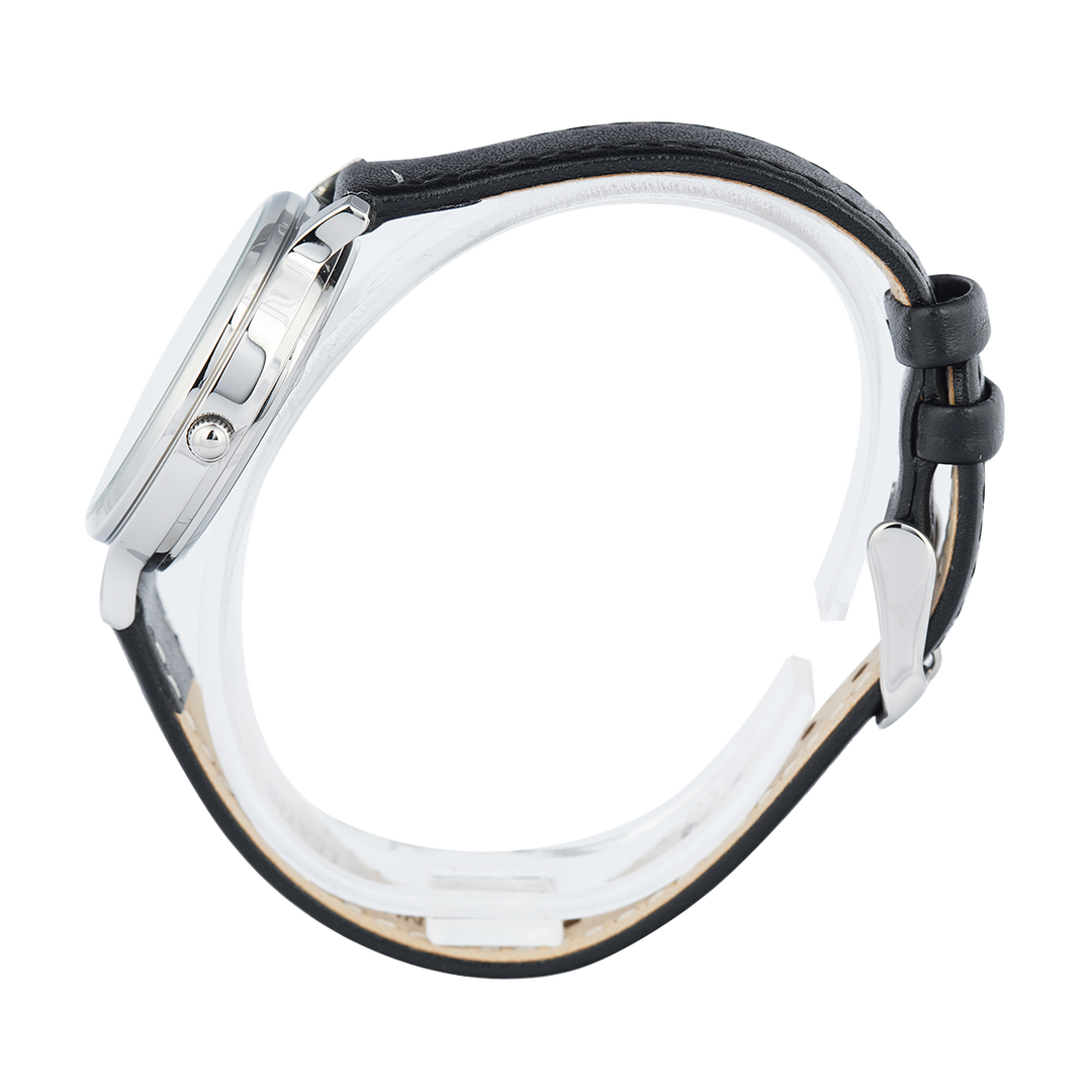 Jam Tangan ALBA Fashion ARX155X1 Women Silver Dial Black Leather Strap