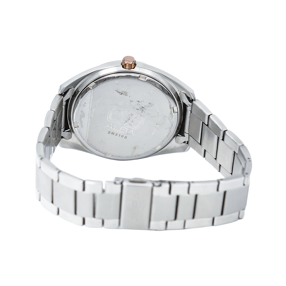 Jam Tangan Alba AS9309X1 Men White Dial Stainless Steel Strap